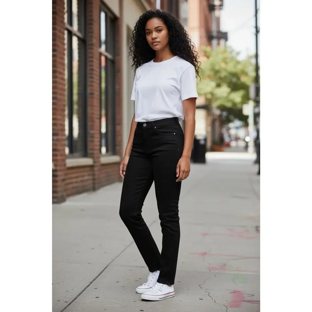 Angels Forever 360 Sculpt Skinny Mid-Rise Jeans Size 10 Black 3511-12
